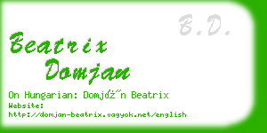 beatrix domjan business card
